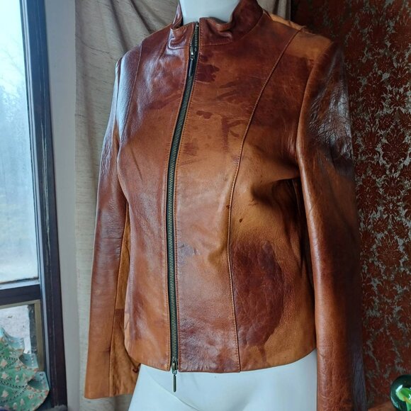 Leonardo's Canada vintage leather jacket processed 10 - Picture 1 of 6